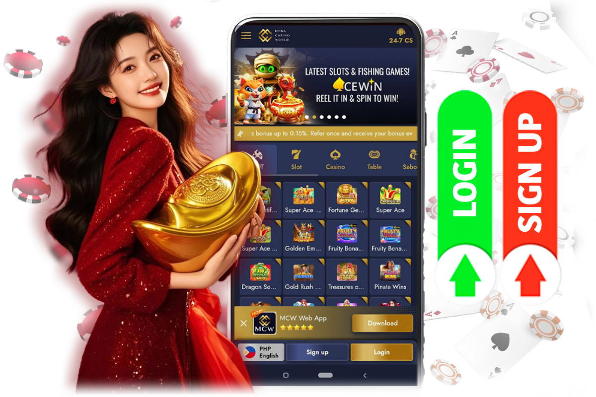 Mega Casino World How to Signup and login